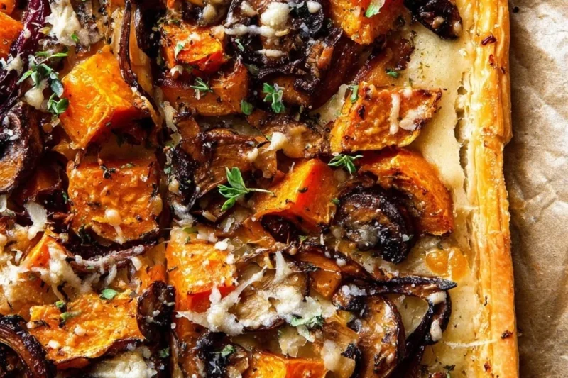 Butternut Squash & Mushroom Puff Pastry Tart