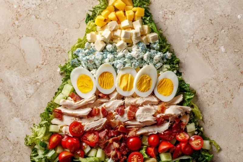 Chicken Cobb Christmas Tree Holiday Salad