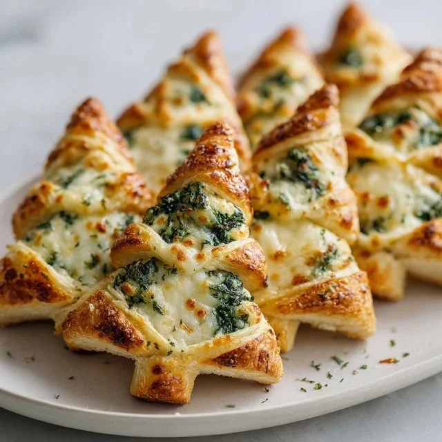 Christmas Tree Spinach Dip Breadsticks decorated for a festive holiday party