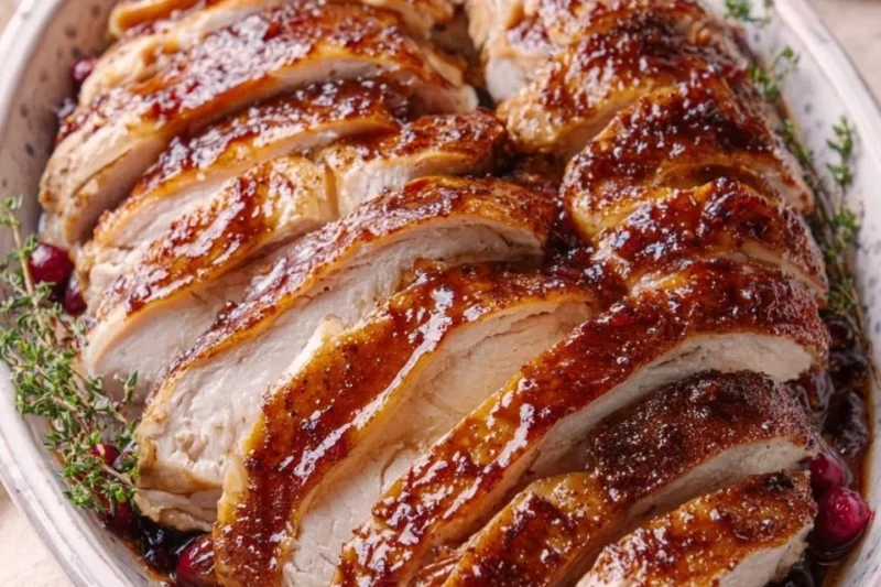 Cranberry Glazed BBQ Turkey Breast
