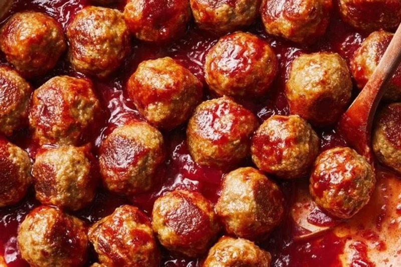 Cranberry-Glazed Turkey Meatballs