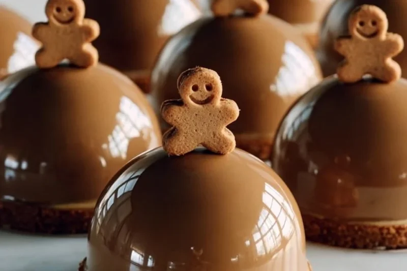 Gingerbread Latte Mousse Domes