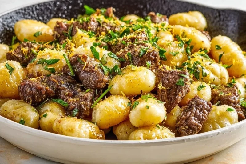 Gnocchi with Beef and Lemon Sauce