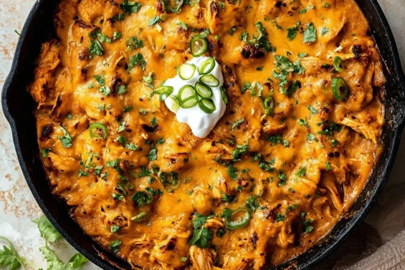 Leftover Turkey Pumpkin Enchilada Skillet