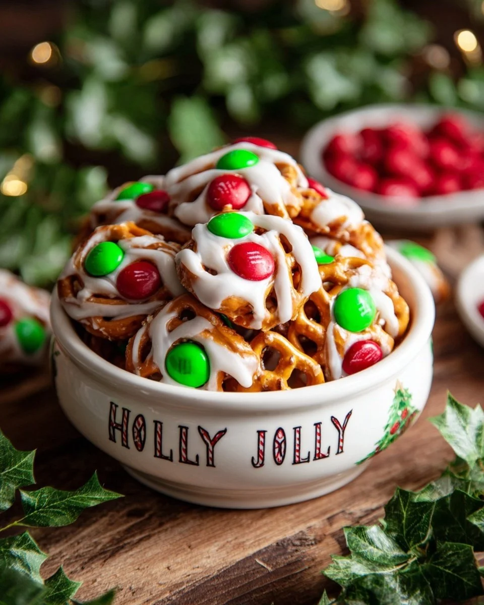 Delicious Pretzel Hershey Kiss M&M Treats ready to enjoy