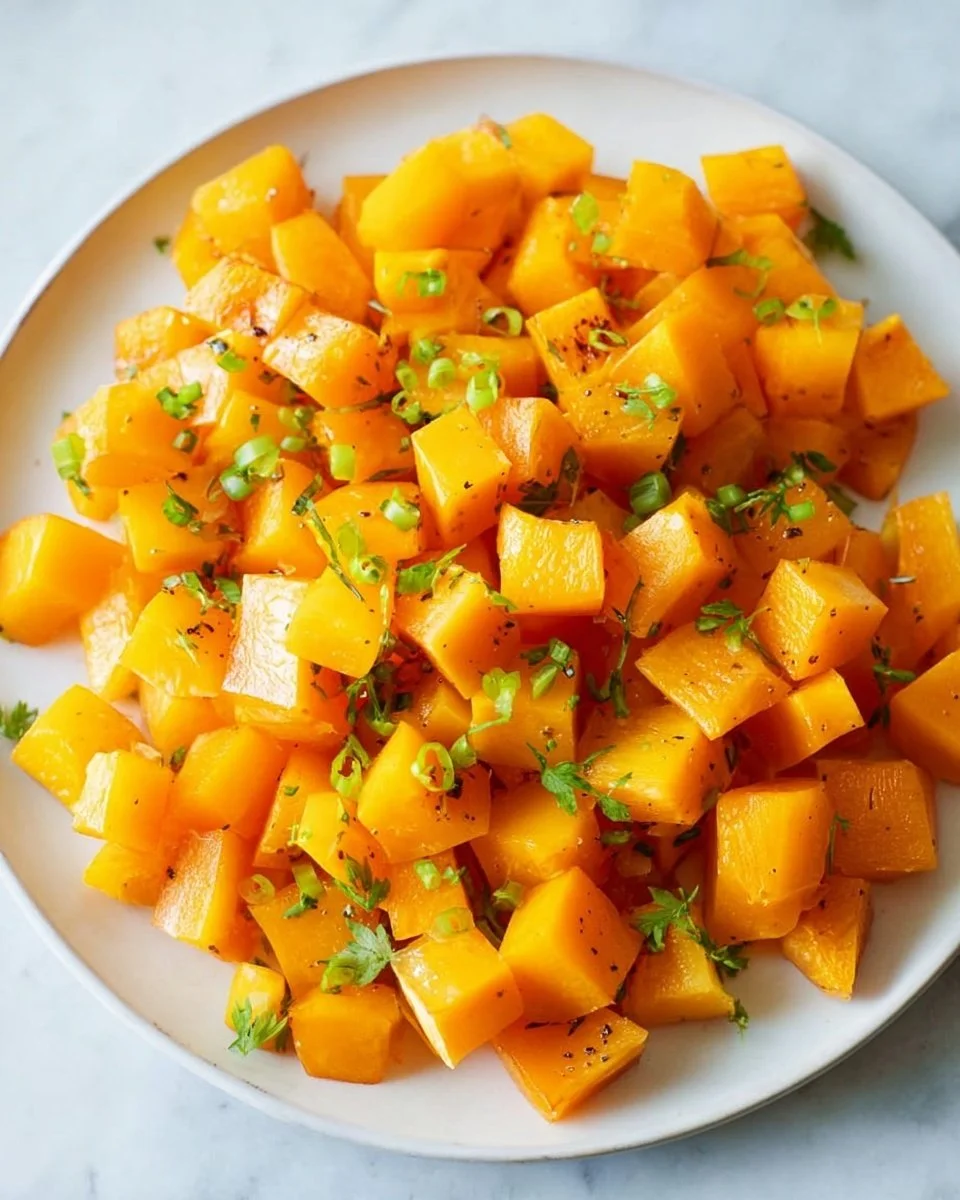 Delicious roasted butternut squash served as a healthy dish
