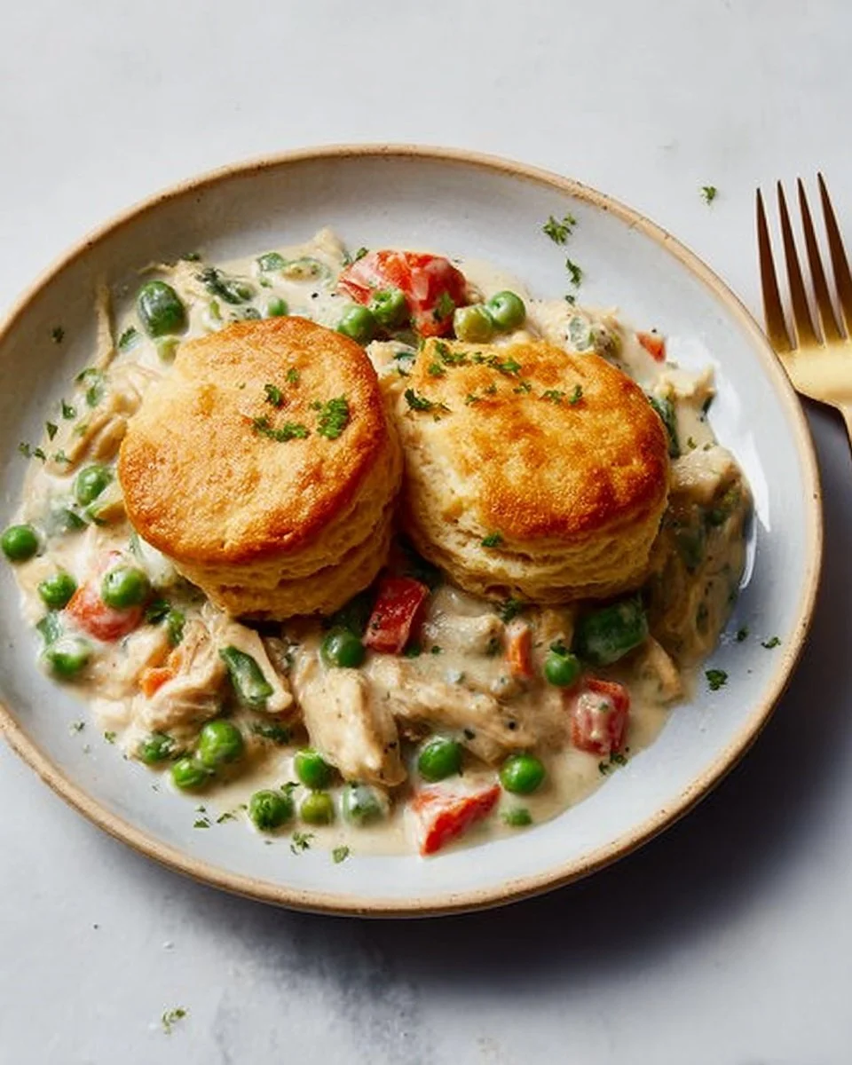 Delicious Turkey A La King served with vegetables and creamy sauce
