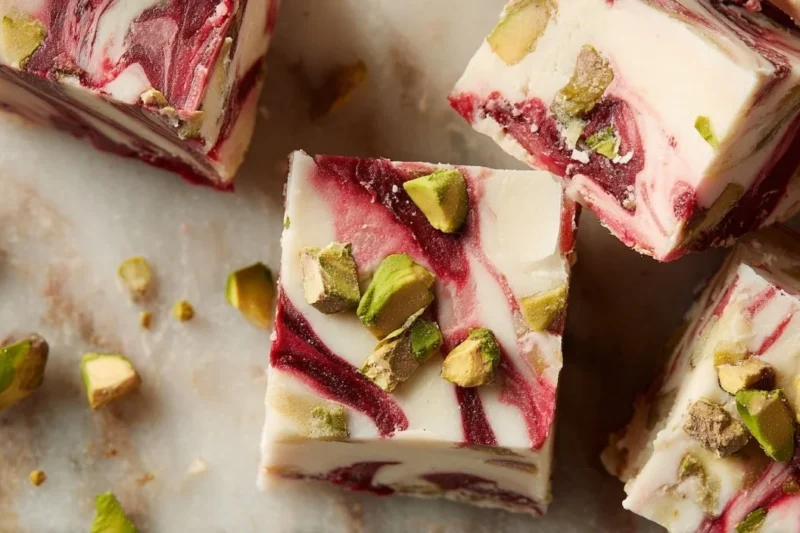 White Chocolate Pistachio Fudge Bars