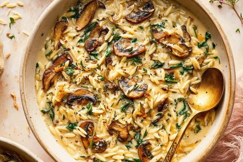 Creamy Garlic Mushroom Orzo