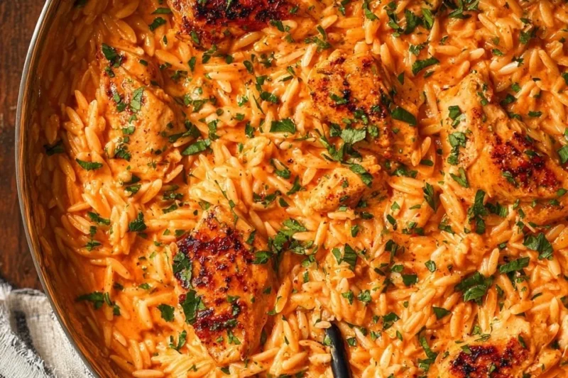 Creamy Orzo with Chicken