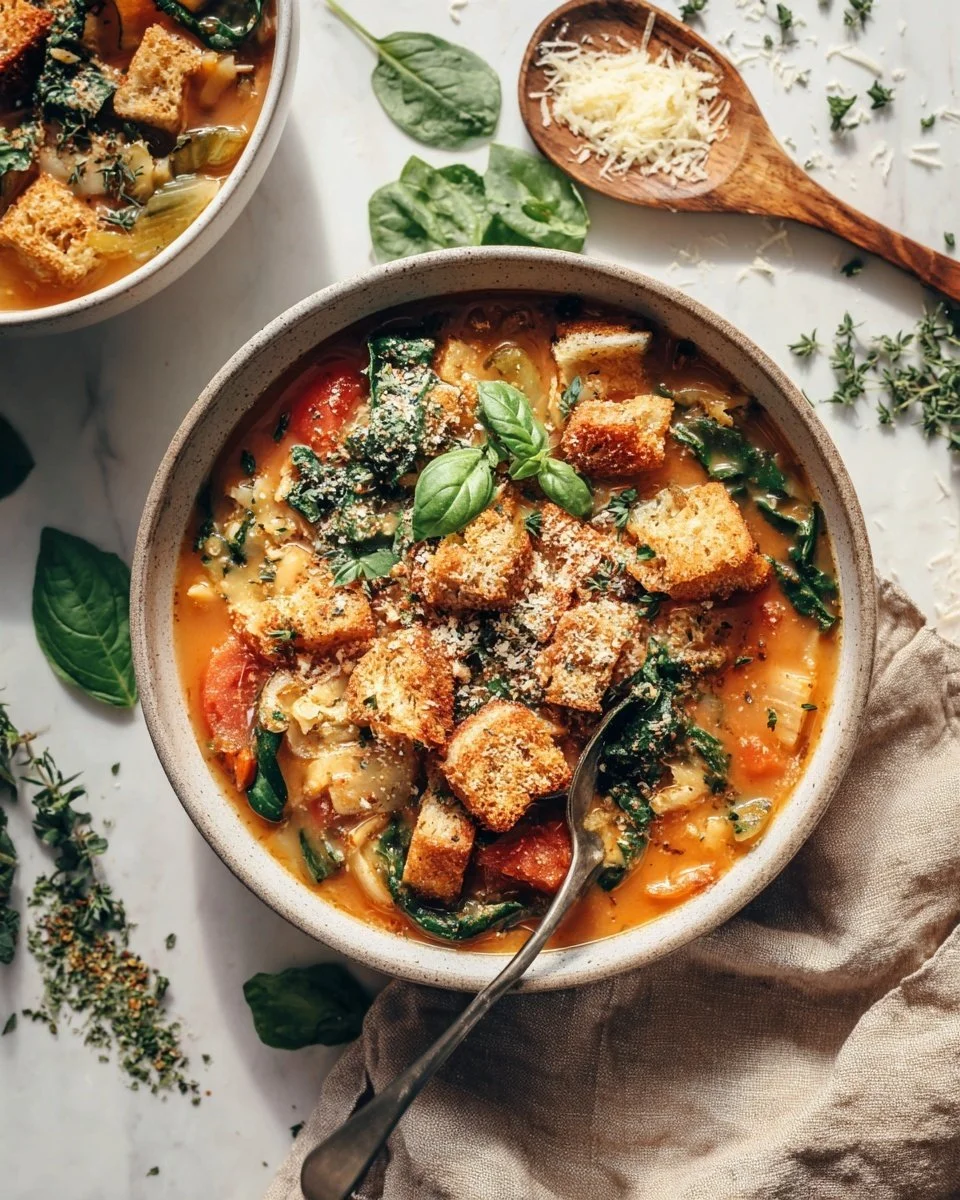 Creamy Tuscan White Bean Soup with kale served in a bowl