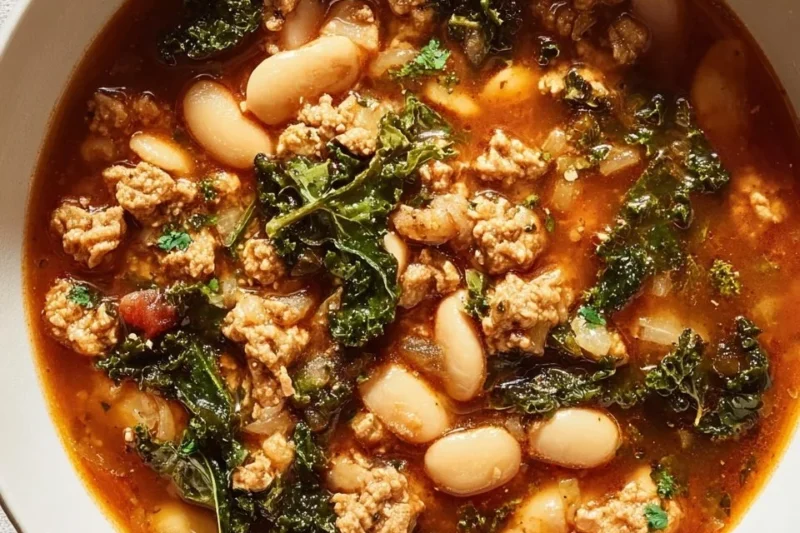 Crockpot Tuscan Sausage White Bean Soup
