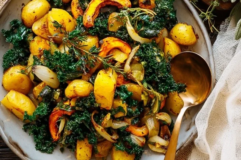Maple and Spice Roasted Winter Vegetable Salad