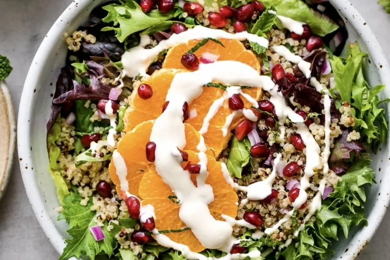 WINTER SALAD CREAMY ORANGE-GINGER DRESSING